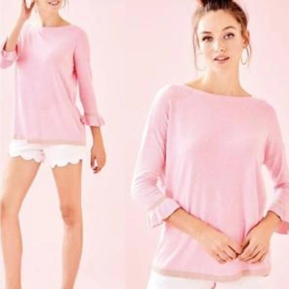 NWT Lilly Pulitzer Calloway Chenille Sweater, Pink Blossom, XL, Style 004498 - Picture 1 of 11